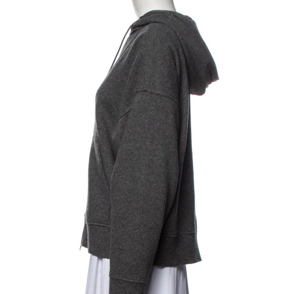 NWOT BRUNELLO CUCINELLI gray cashmere hoodie cardigan, monili trim, S - Picture 2 of 8